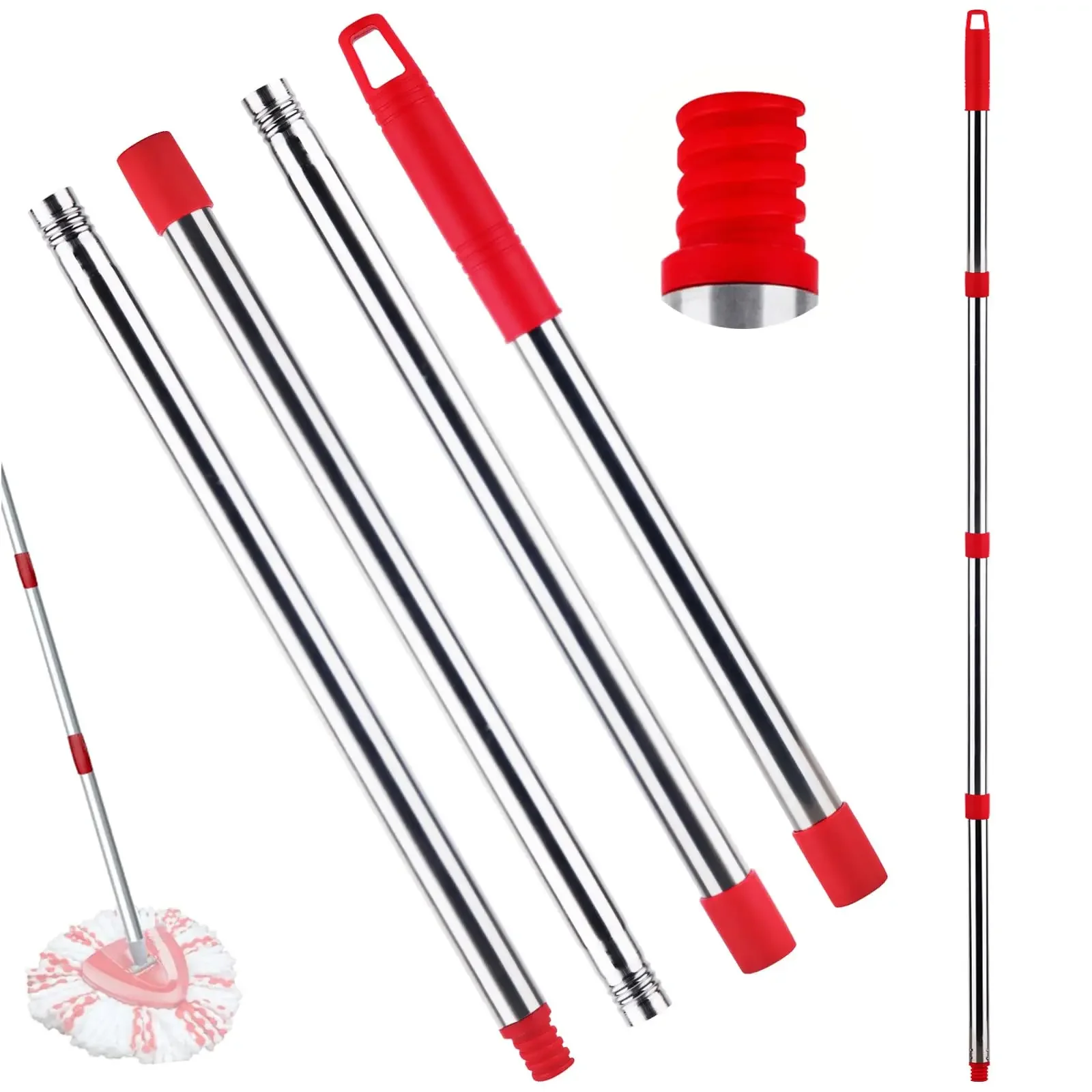 Mopp-Ersatzgriff, kompatibel mit Ocedar/Vileda Turbo Mop-Kopf-Ersatzköpfen, Mop-Griff für EasyWring Mop Image