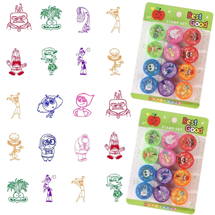 12 Stück Inside Out 2 Siegelstempel, Party-Dekoration, Siegelspielzeugstempel, Partygeschenke, Kinder, Klassenzimmer, Schule, Belohnungen, Preise, Goodie-Geschenke Image