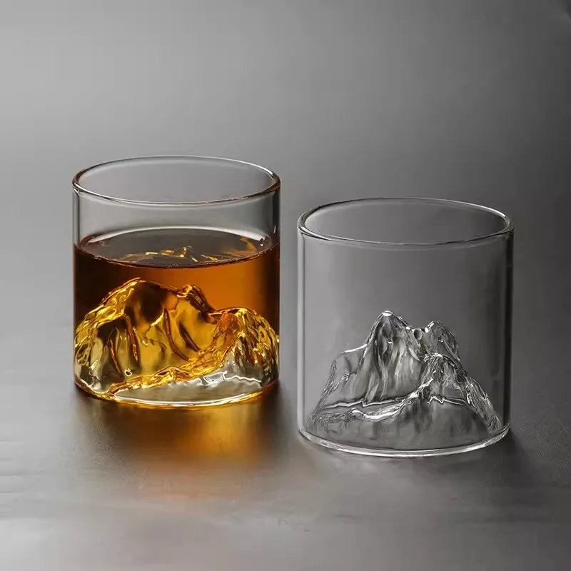 Japanische Whisky Glas Tasse kreative Eisberg Design Glas Tasse Berg Wasser Glas Gletscher Becher Fuji Kunstwerk Geschenk Image