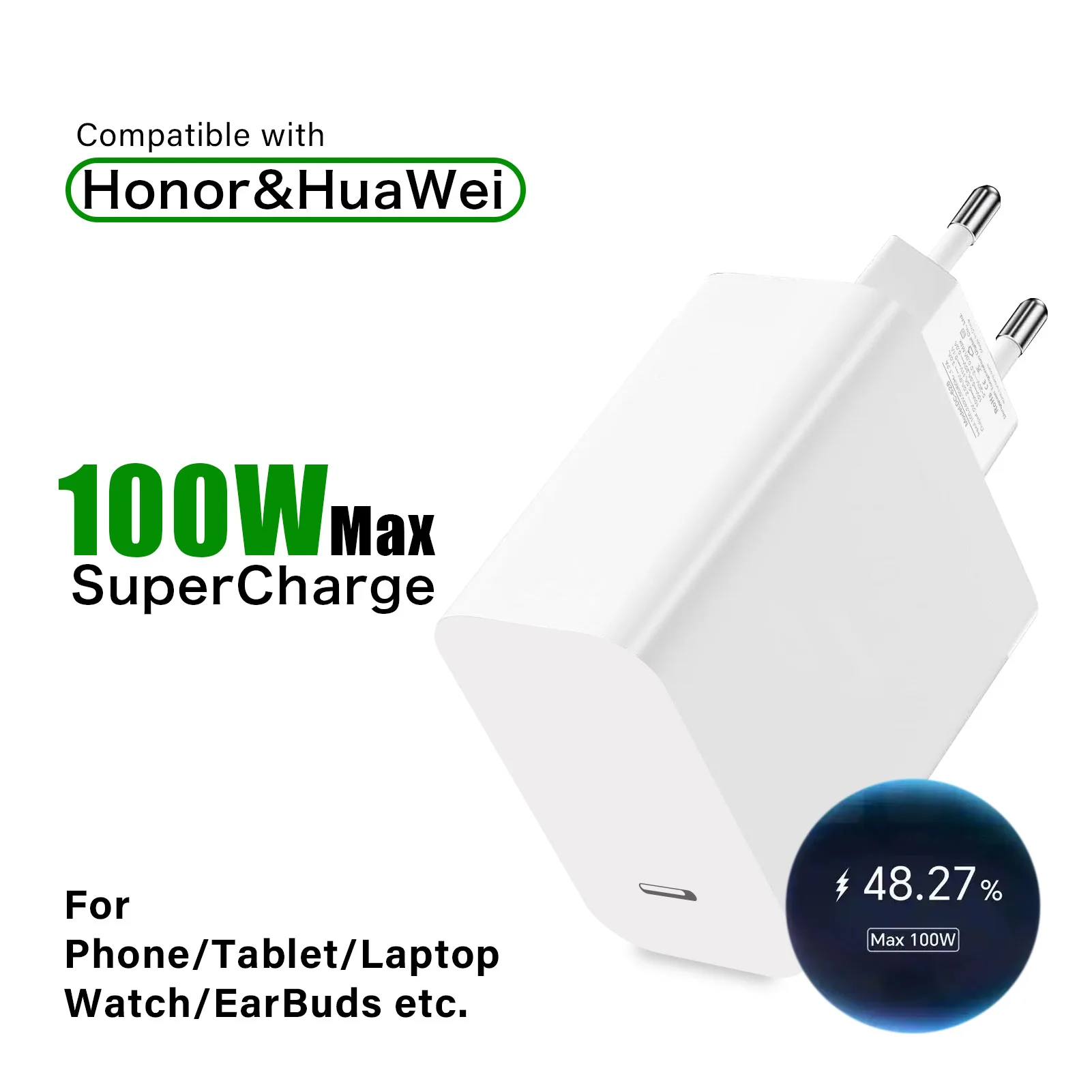 Für Honor 400 300 200 90 Magic 7 6 100W Ladegerät EU SuperCharge für Huawei Pura 80 70 Mate X6 50 Nova14 USB C Telefon Ladegerät Kabel Image