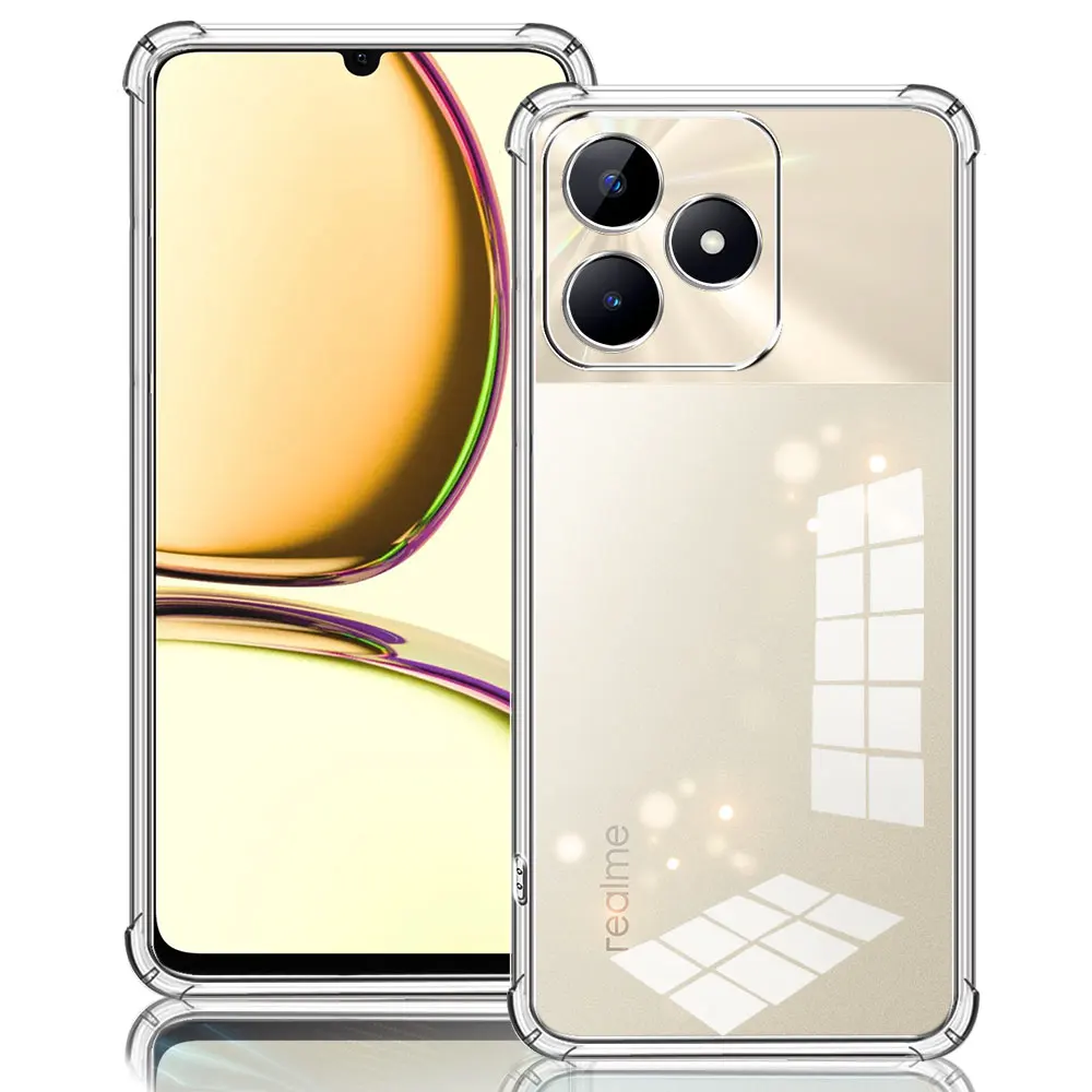 Custodia per Realme C51 C53 C55 C61 C63 C65 C67 C75 C75X 4G 5G Custodia-Airbag Custodia antiurto in silicone morbido TPU trasparente antigraffio