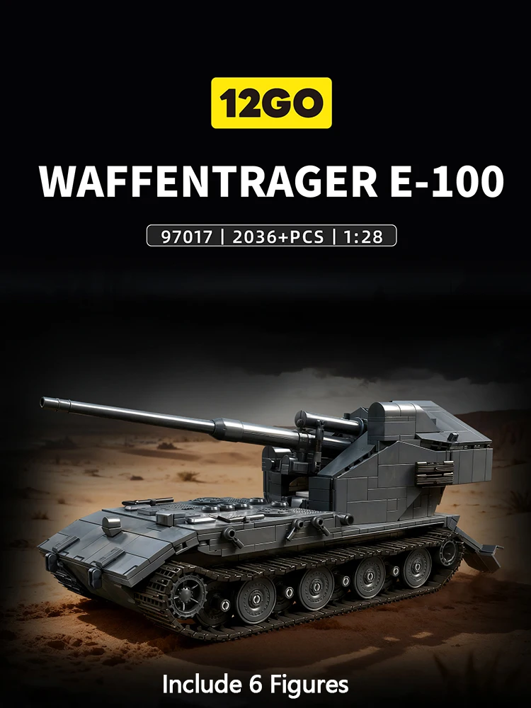 Waffentrager Military WW2 Army Main Germany E-100 Heavy Tank Battle Soldier Building Blocks Bricks Set For Children Boys Gifts Image