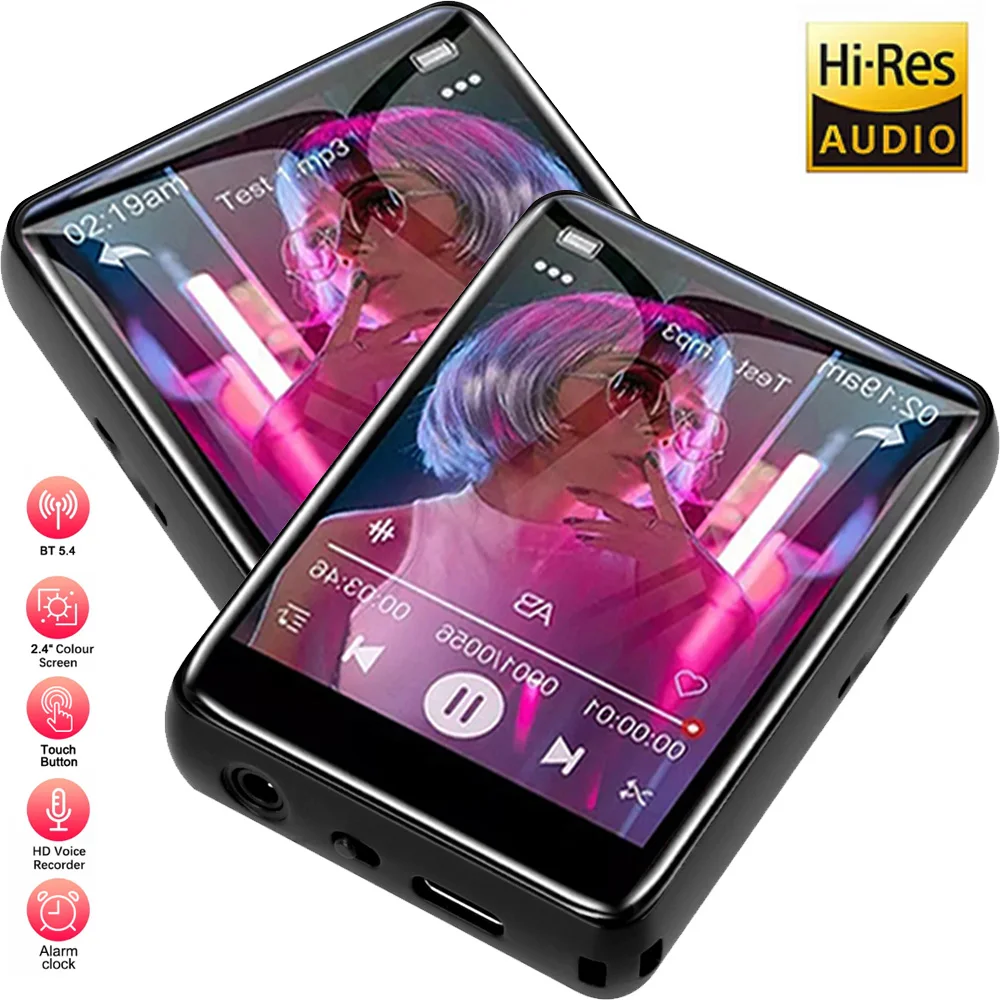 FullScreen Touch MP3 Tragbarer Musik-Player MP3 Bluetooth Eingebauter Lautsprecher HiFi-Musik-Player Videowiedergabeaufzeichnung 8-128 GB Image