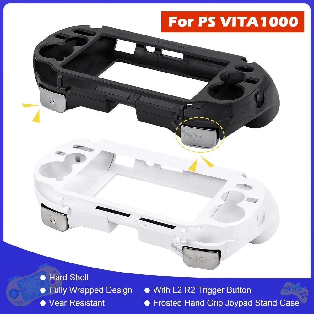 Schwarz Weiß Frosted Hand Grip Joypad Stand Fall mit L2 R2 Trigger Taste Für PSV 1000 PS VITA 1000 PSV 1000 Spielkonsole Zugang Image