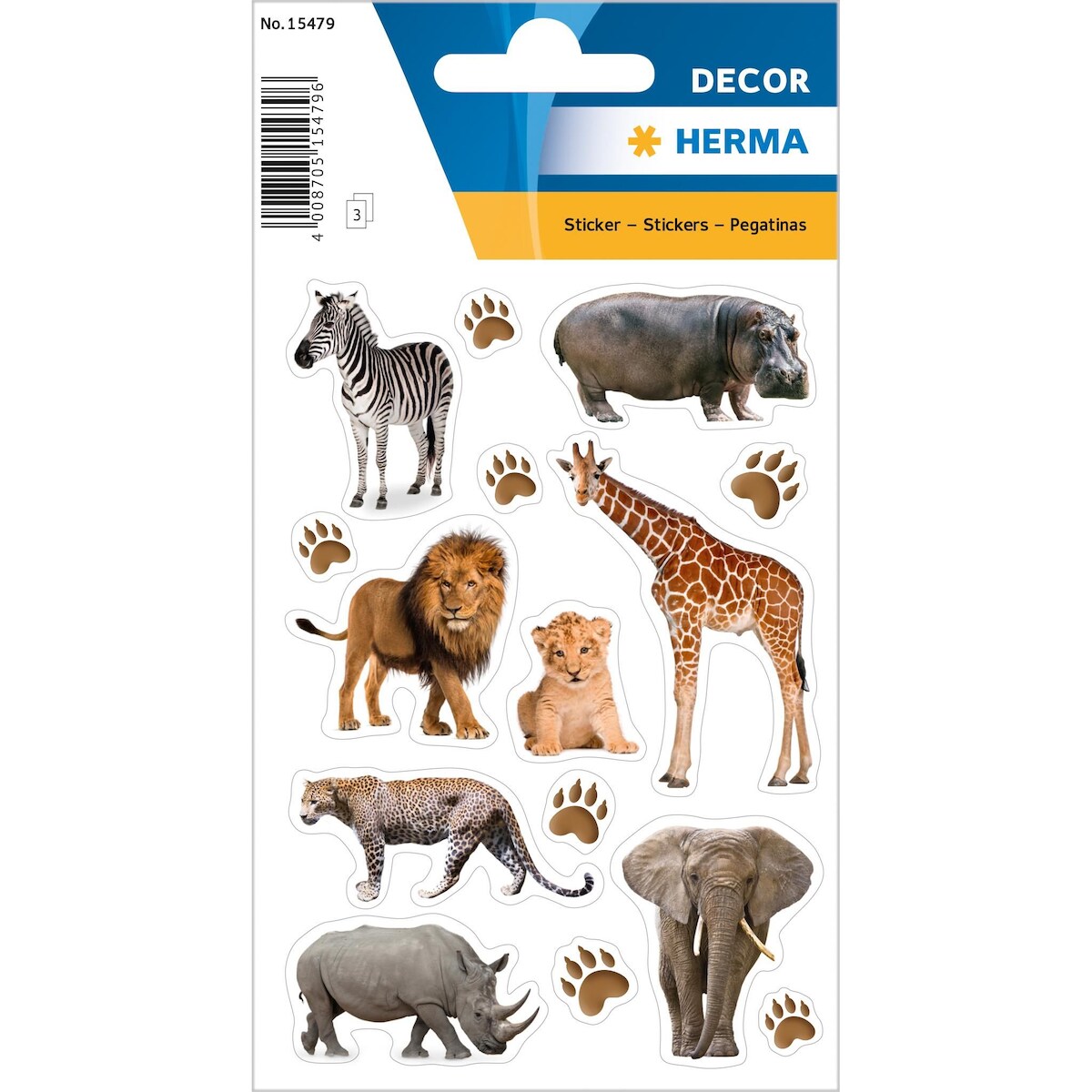 Herma Sticker DECOR Tiere Afrika Tiere 3 Bl Image