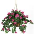 Nearly Natural 24 Bougainvillea Hanging Basket Artificial Plant Pink