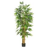 Nearly Natural 6ft. Belly Bamboo Silk Tree Green
