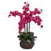 Nearly Natural 31 Phalaenopsis Artificial Flower Arrangement With Decorative Vase