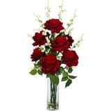 Nearly Natural Artificial Roses with Cherry Blossoms Artificial Flower Arrangement