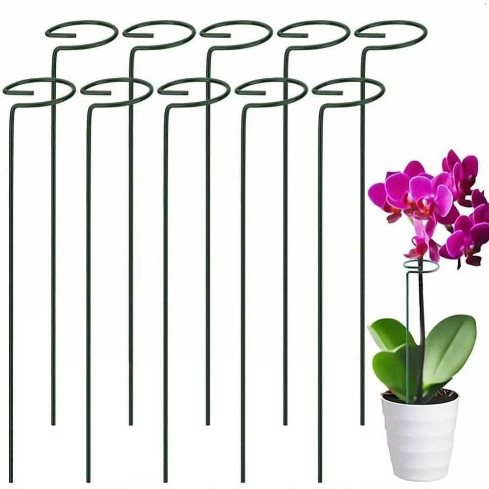 1/2/4/6/8/10-teiliges Set mit 20 Zoll Pflanzenstützpfähle, Metall-Gartenpfähle, Blumenstützpfähle für Orchideen, Lilie, Sonnenblume Image