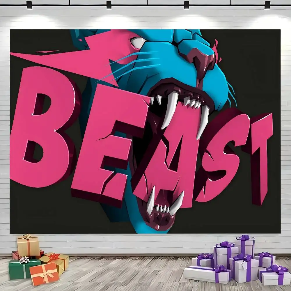 Individuelle Creato Mr-B-Beast Fotografie Kulissen Kinder Geburtstag Foto Hintergrund Studio Porträts Photocall Requisiten Image