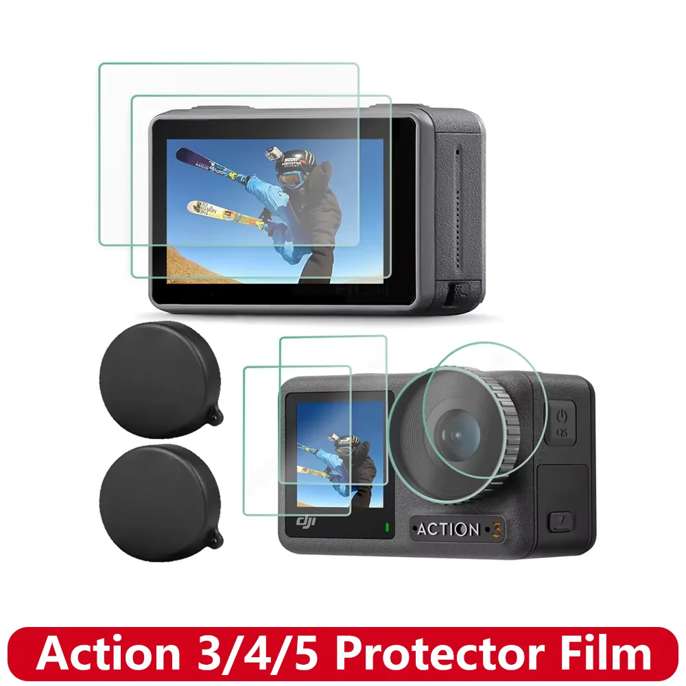 Action 3/4/5 Displayschutzfolie aus gehärtetem Glas, Objektivschutzabdeckung für DJI OSMO Action 5 PRO 4 3 Kamerazubehör Image