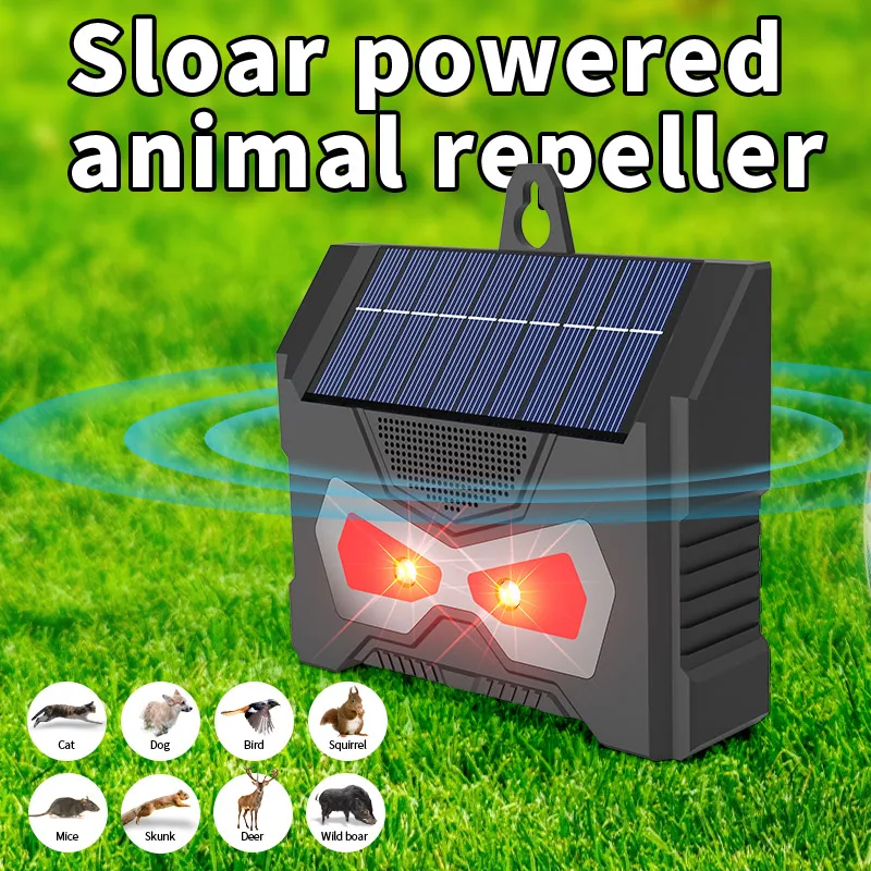 Elektronischer Ultraschall-Vogelschutz IP66 wasserdichte Solar ladung LED-Blitz lampe Schädlings bekämpfung für die Kontrolle des Innenhofs