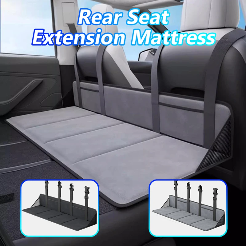 Auto-Rücksitz-Verlängerungsmatratze, SUV, hautfreundliches Flanell, 4-lagiges, nicht aufblasbares Reisebett, universell für Reisen/Camping
