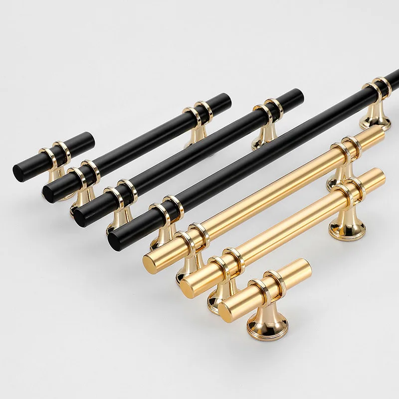 Moderne Zink legierung Schwarz gold Türgriffe Küchen schrank Griffe solide Schubladen knöpfe Mode Möbel Griff Hardware Möbel