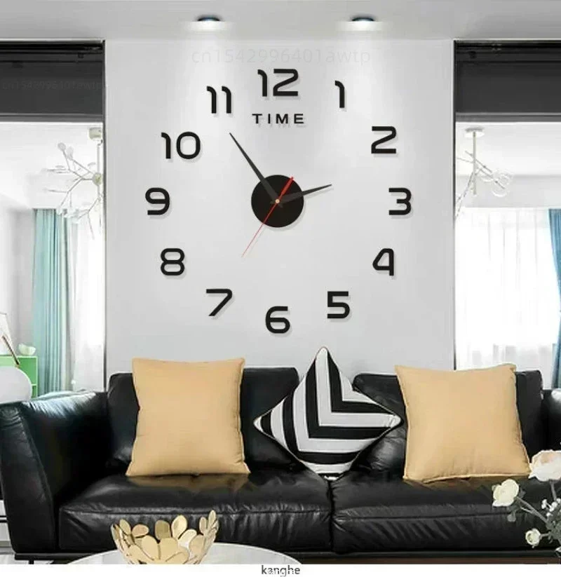 2023 DIY Quarzuhr Mode Uhr Wohnzimmer Dekoration Uhr Wanduhren Acryl Spiegel Aufkleber Dekor Große Garten Image
