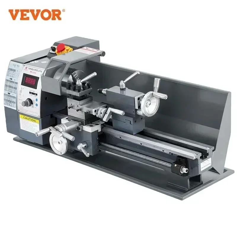 VEVOR Aktualisierte 750-W-Metalldrehmaschine 8 x 16 Zoll mit Zubehörbox, 50–2500 PRM MT3-Spindelkegel-Metalldrehmaschine mit stufenloser Geschwindigkeit Image