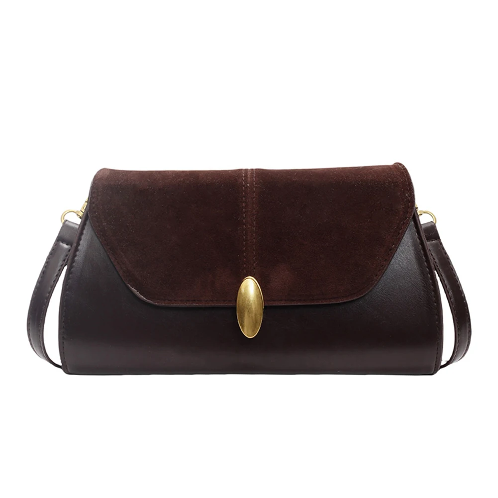 Modische PU-Umhängetasche, stilvolle Umhängetasche, verstellbarer Riemen, Vintage, kleine Tragetasche, Umhängetasche mit Klappe, lässige Hobo-Tasche Image