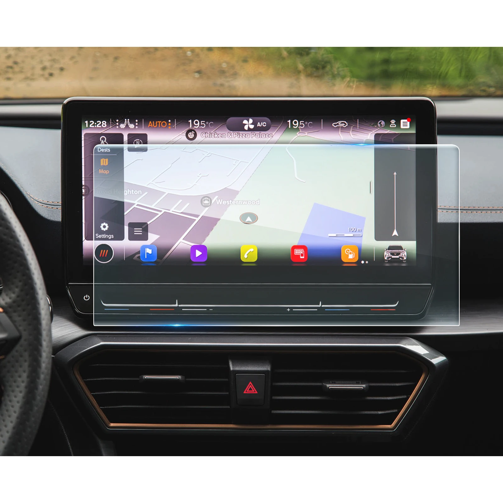 LFOTPP Auto Displayschutzfolie für Cupra Formentor 2021 2022 2023 2024 12-Zoll GPS Navigation Touch Display Auto Innenraum Cupra Formentor Zubehör Image