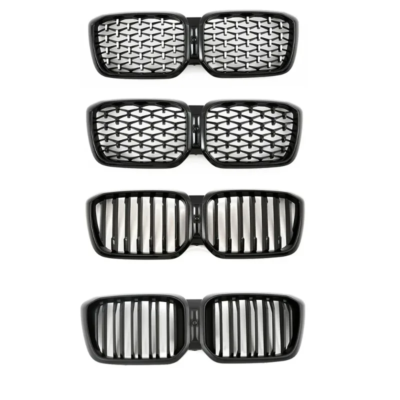 Auto Paraurti Rene Racing Grill Per BMW X3 X4 2022 2023 2024 G01 G02 G08 M40i 20i 30i LCI Griglie Anteriori Lucido Stile Nero