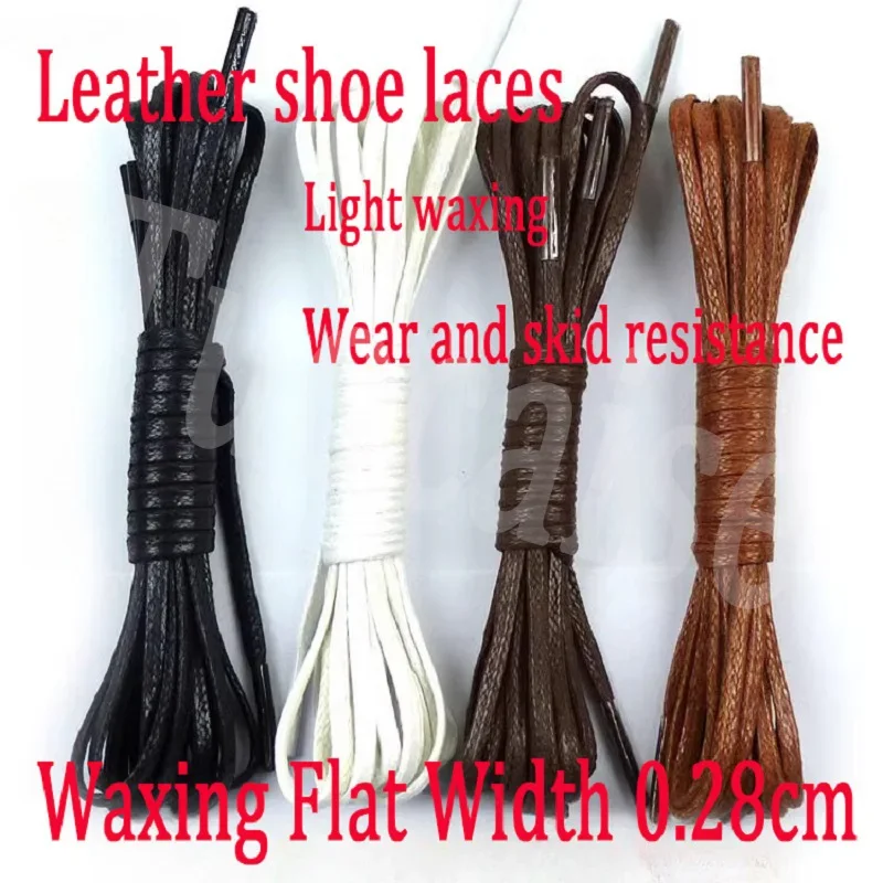 2,8mm Baumwoll-Wachsschnürsenkel, Flache, Strapazierfähige Polyester-Schnürsenkel für Oxford-Schuhe, Stiefel und Wasserdichte Lederschuhe
