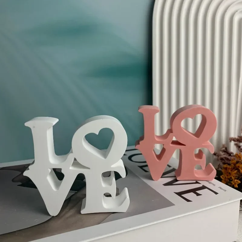 3d Liebe Englisch Slogan Silikon form DIY Brief Zement Gips Harz Handwerk Form Valentinstag handgemachte Kerze Herstellung Wachs form Image