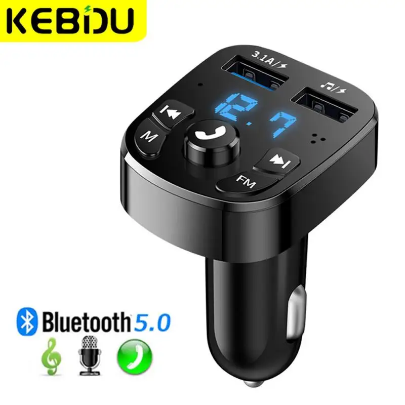 Auto FM Sender Bluetooth 5,0 Aux Freisprecheinrichtung Wireless Car Kit Dual USB Auto Ladegerät Auto Radio FM Modulator MP3 Player Adapter Image