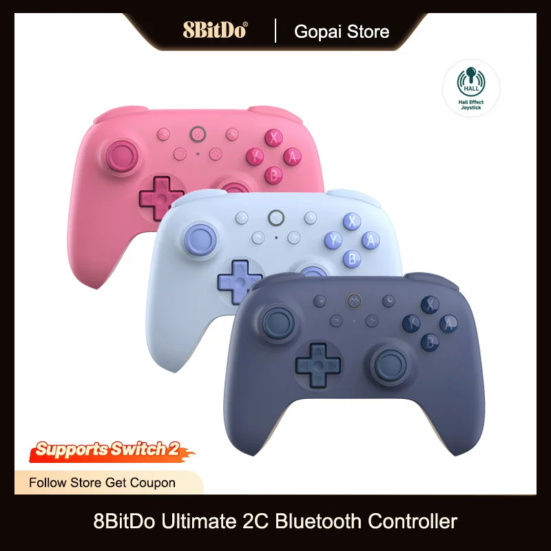 8BitDo Neuer ultimativer 2C-Bluetooth-Controller mit Hall-Joystick für Nintendo Switch 2 Lite OLED-Gamepad-Zubehör Image