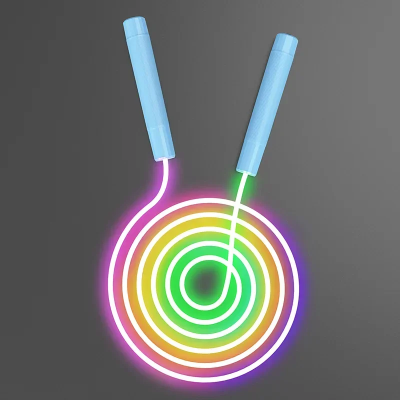 Neues leuchtendes Springseil, verstellbare LED, im Dunkeln leuchtende tragbare Trainings- und Fitnessgeräte für Kinder und Erwachsene Image