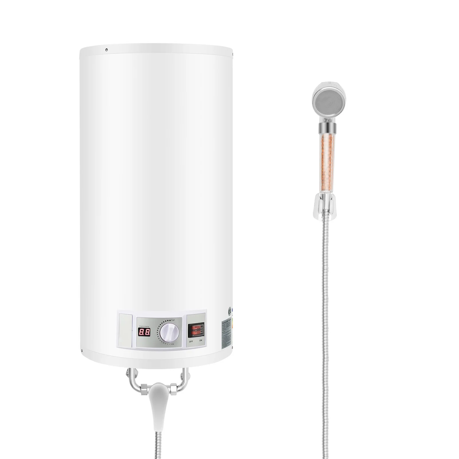50L 2000W Tankloser Elektrischer Durchlauferhitzer, sofort einsatzbereit, Wand- oder Bodenmontage mit Digitalanzeige Image