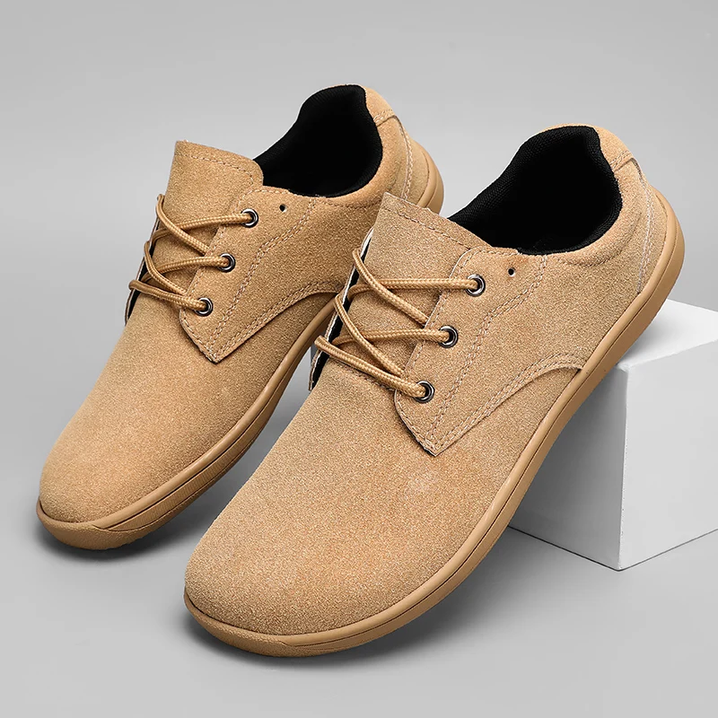 Herren-Offroad-Laufschuhe mit breiter Zehenpartie, Zero Drop, rutschfest, ultrabreite Wanderschuhe, gepolsterte Denim-Stiefel, große Größe 39–48