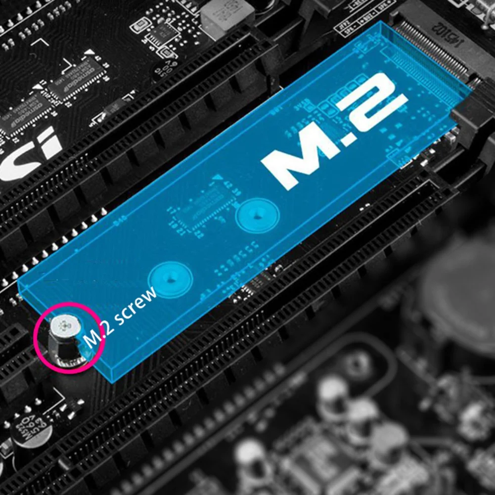 A40I 1Set M.2 SSD Schraubensatz NGFF NVME SSD Abstandshalter Montage M.2 NGFF/NVMe Schraubensatz Abstandsschraube Sechskantmutter für A-M.2 SSD Image