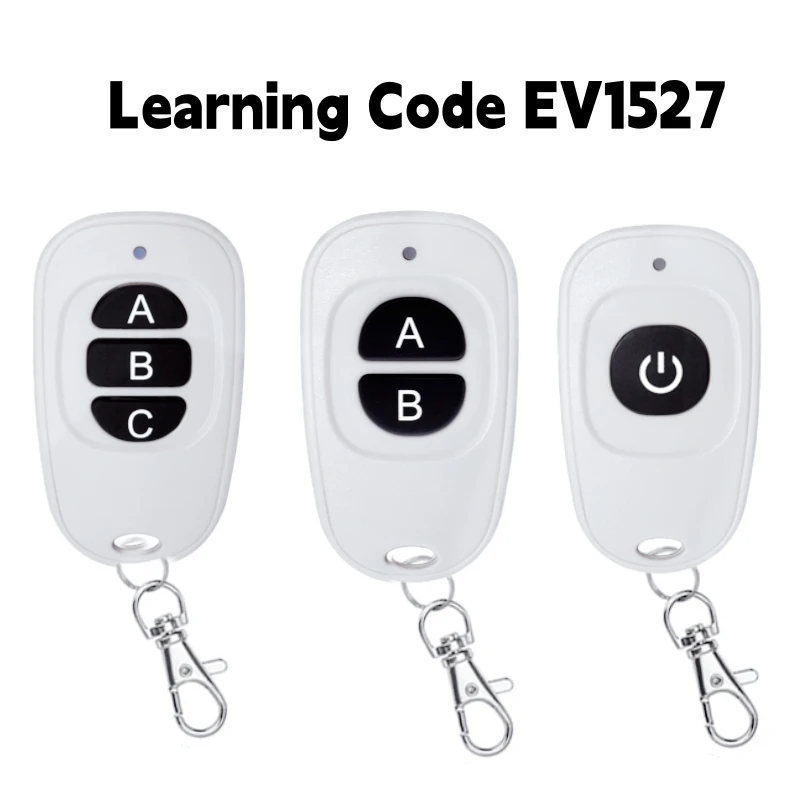 433 MHz RF-Funkfernbedienung 1 2 3 Tasten 1527 Lerncode-Sender für Garagentor-Controller mit 12 V 27 A Batterie Image