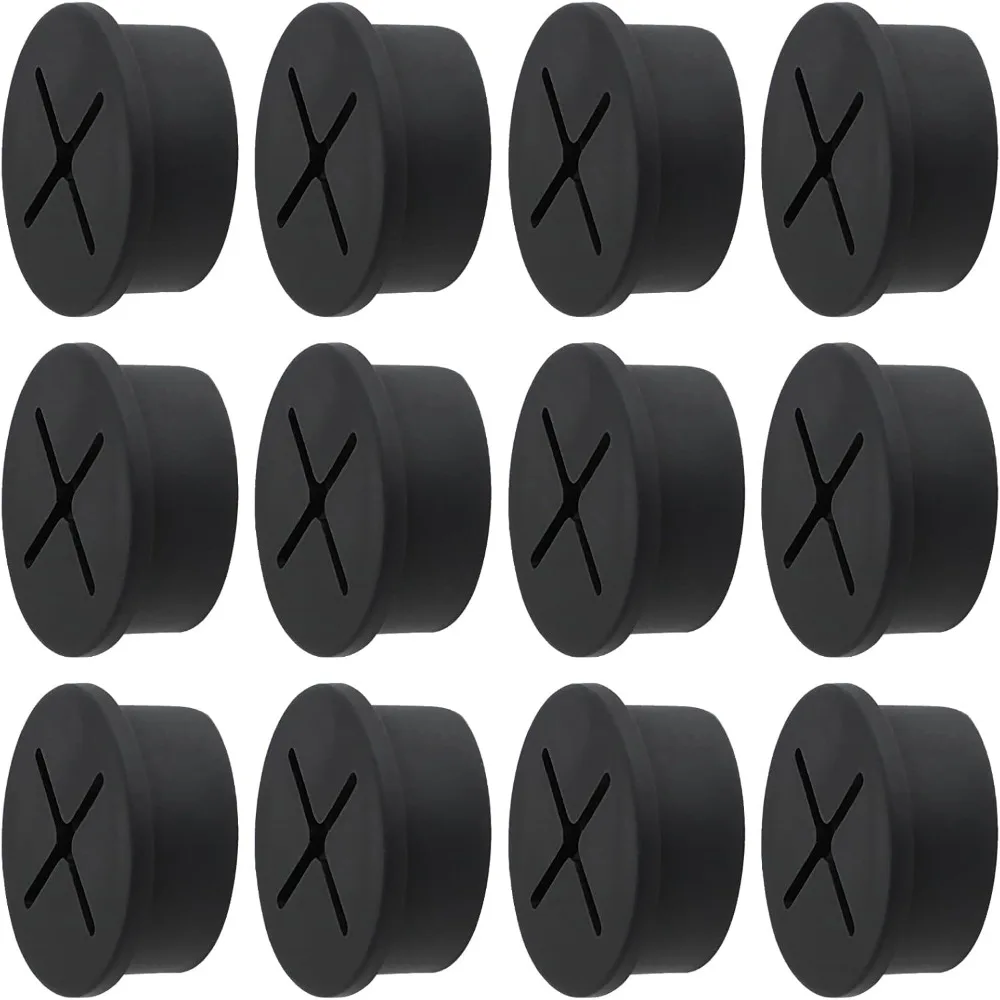 2/4/6/8/10/12Pcs Schreibtisch Kabel Tülle Draht Loch Abdeckung Linie Outlet Port Threading Box Abdeckung Kabel Vorbei Box Büro Kabel Organizer Image