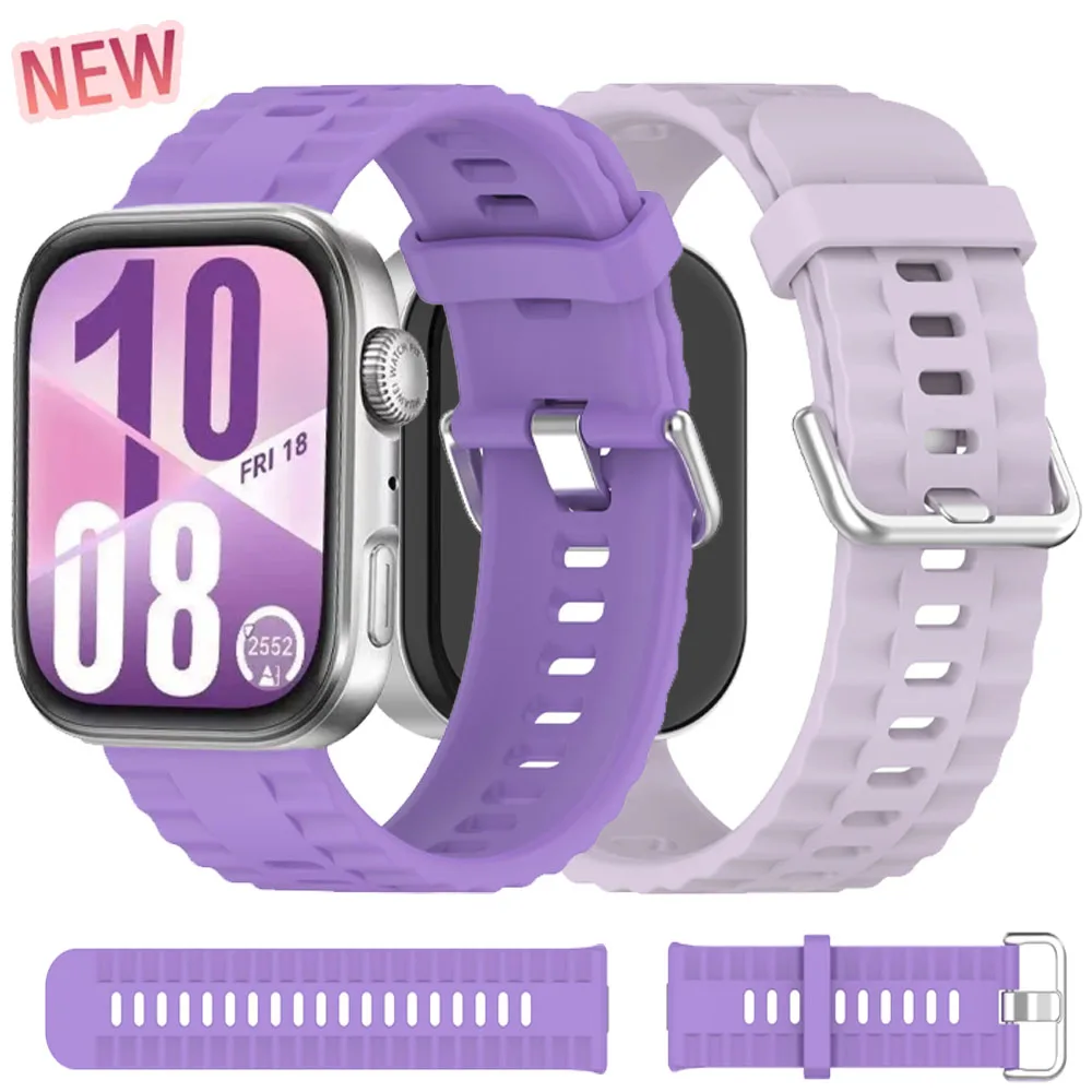 Silikonarmband für Huawei Watch Fit 3/4/4 Pro, offizielles Armband, Correa-Ersatz-Sportarmband für Huawei Watch Fit 4 3-Band Image