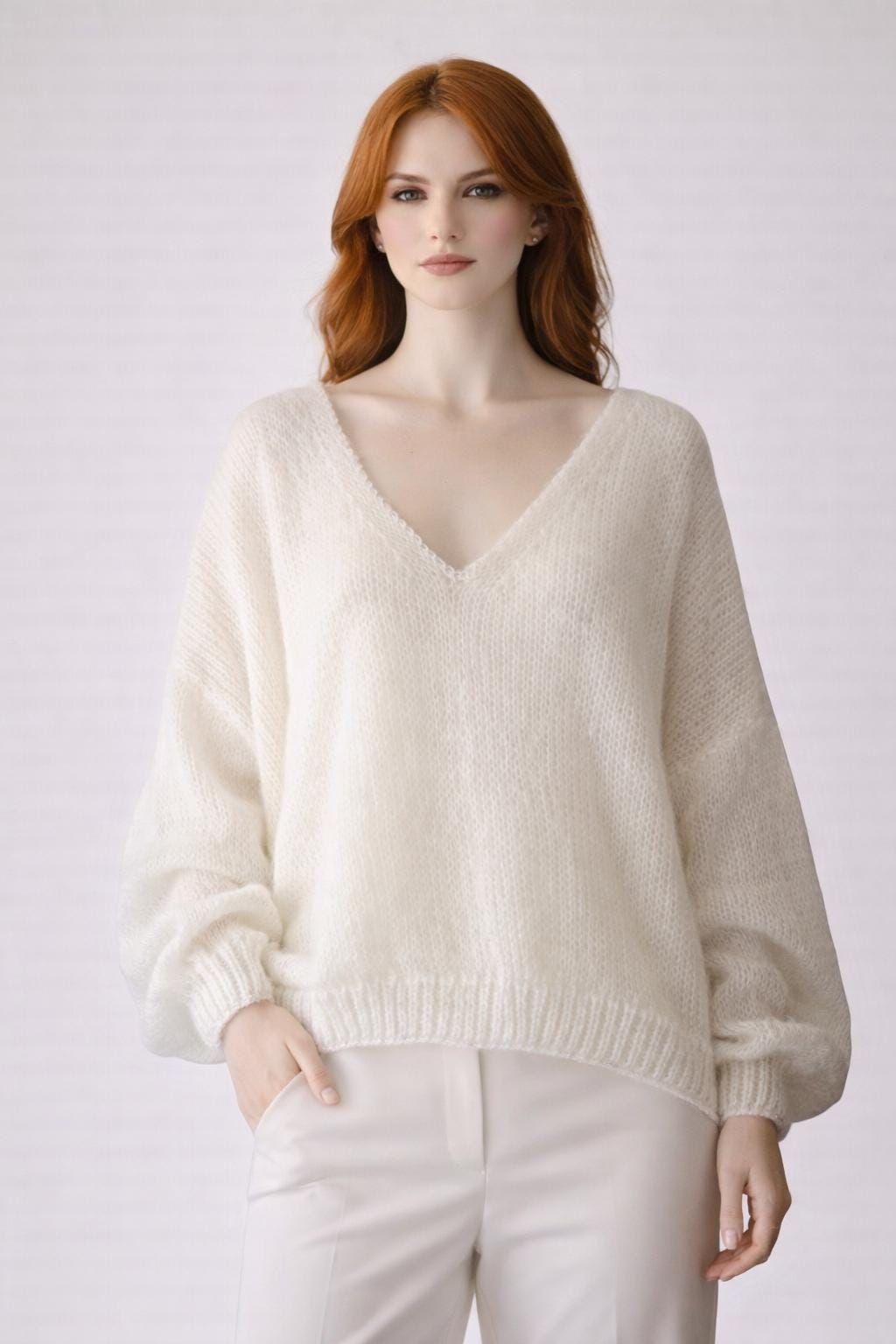 Maglione fatto a mano, pullover bianco, maglione bianco, maglione da sposa, maglione con paillettes, maglione da donna, maglione elegante, maglione in