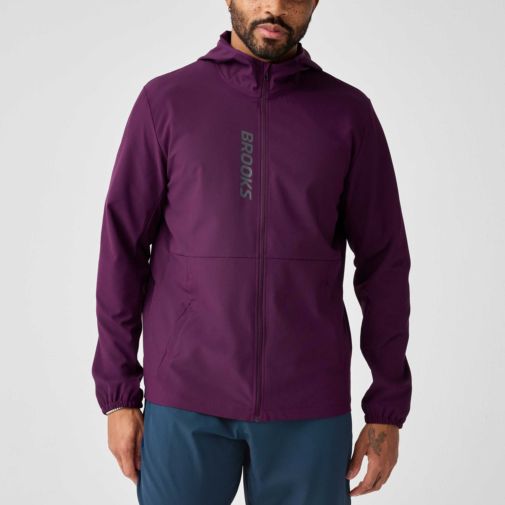 Brooks Canopy Jacket Men's Running Apparel Burgundy Blze