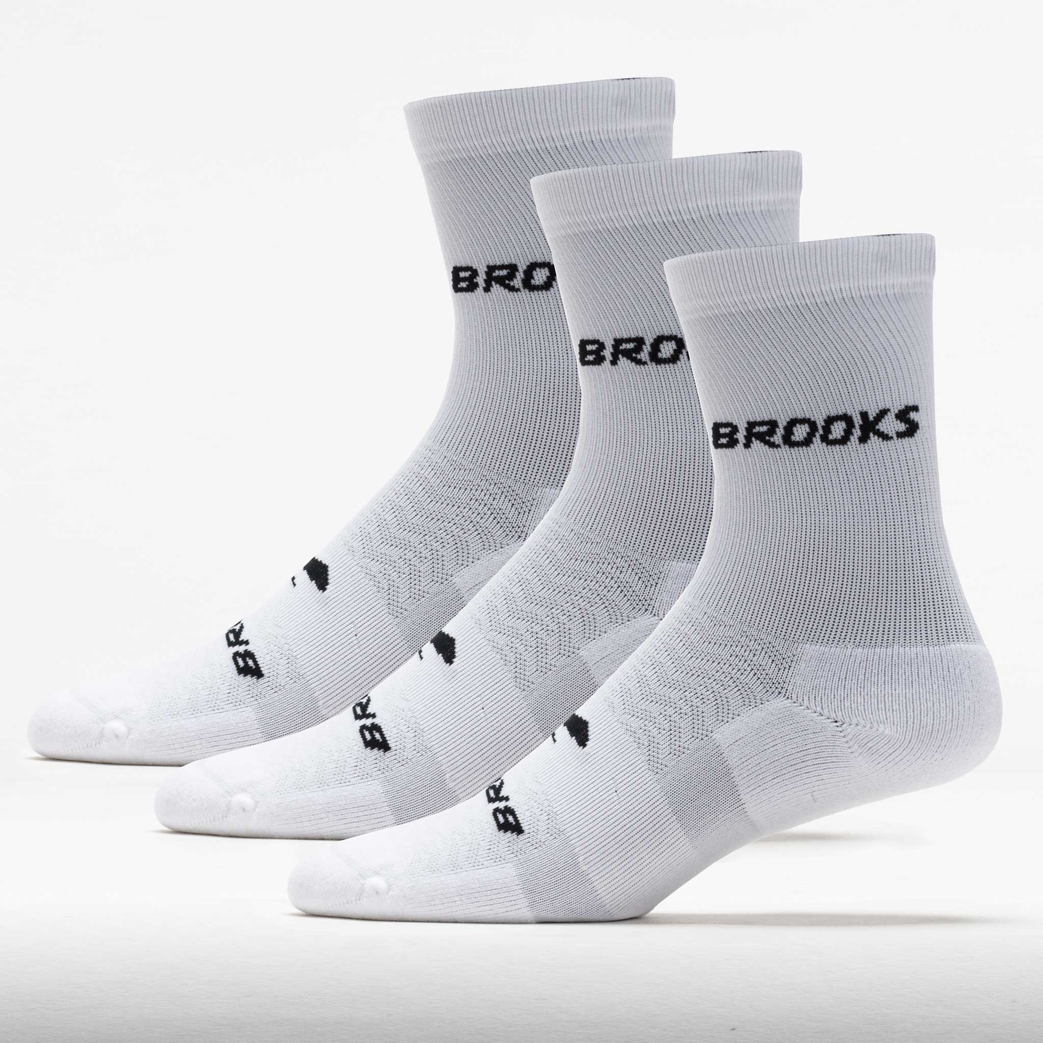 Brooks Run-In Crew Sock 3 Pack Socks White/Brooks