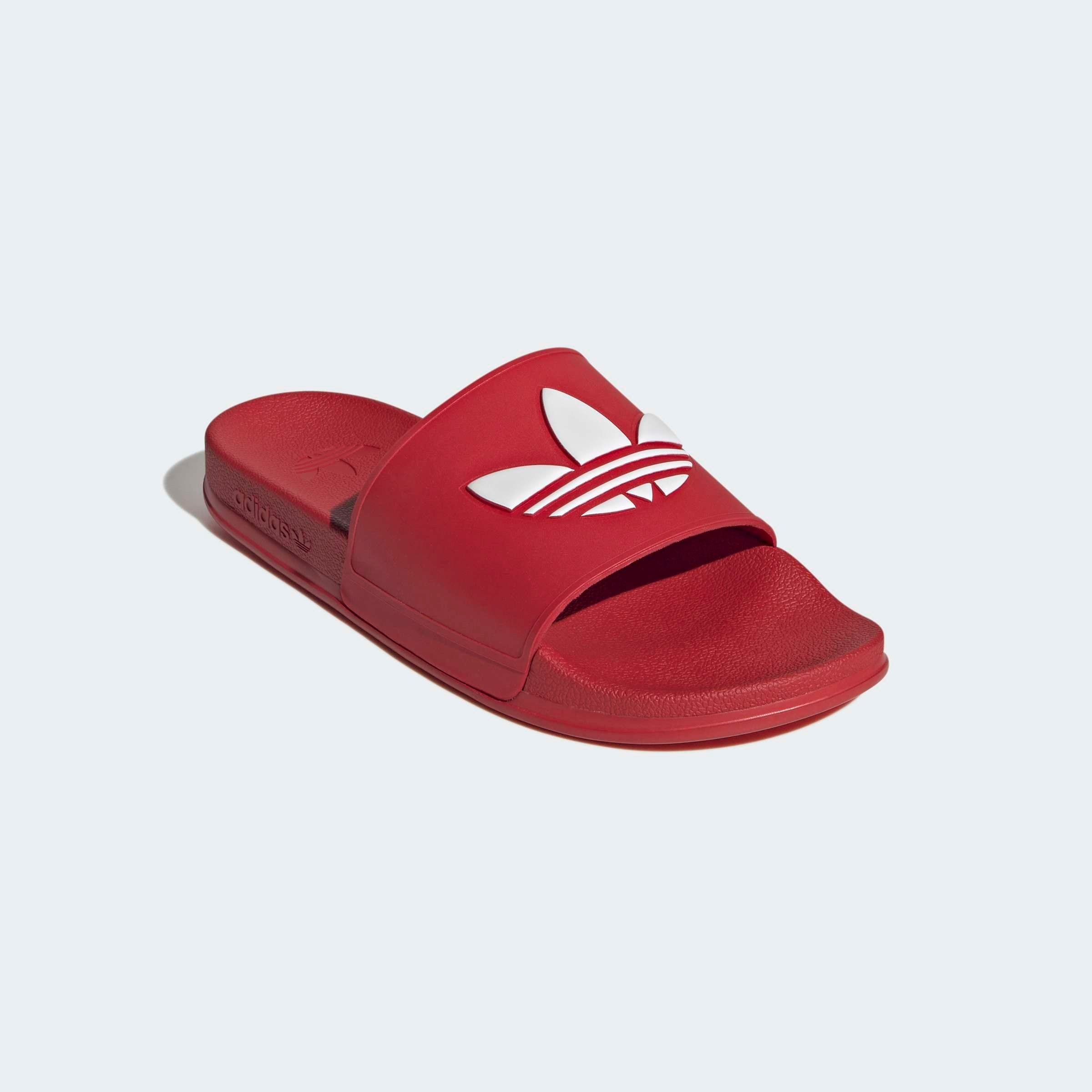 Badesandale ADIDAS ORIGINALS "ADILETTE OG CF BADESCHLAPPEN", Herren, Gr. 38, better scarlet, cloud weiß, better scarlet, Synthetik, Schuhe