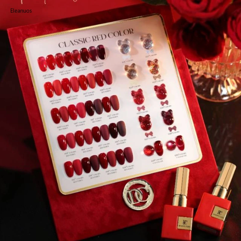 Dannycoll TPO/HEMA/TMPTA Free 30PCS Herbst Winter Braun Rot Gel Nagellack Set Mit Farbe Karte Koreanische Soak Off UV LED Gel 15ml Image
