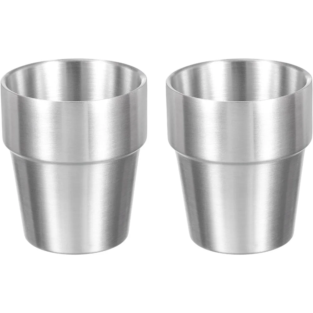Anti-Fall-Becher, Milchbecher, Edelstahl, Kaltwasser-Getränke, stapelbarer Becher, doppelwandiges Bier, Verbrühungsschutz, Küchen-Trinkgeschirr, Bar Image