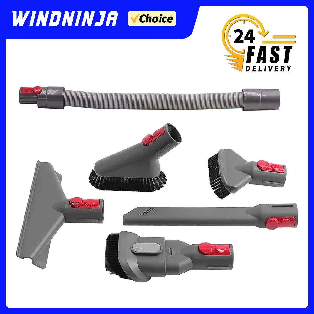 Flache Saugdüse Kopf Verlängerung Schlauch Für Dyson V7 V8 V10 V11 V12 V15 G5 Staubsauger Matratze Pinsel Runde Weiche Bürste Teile Image