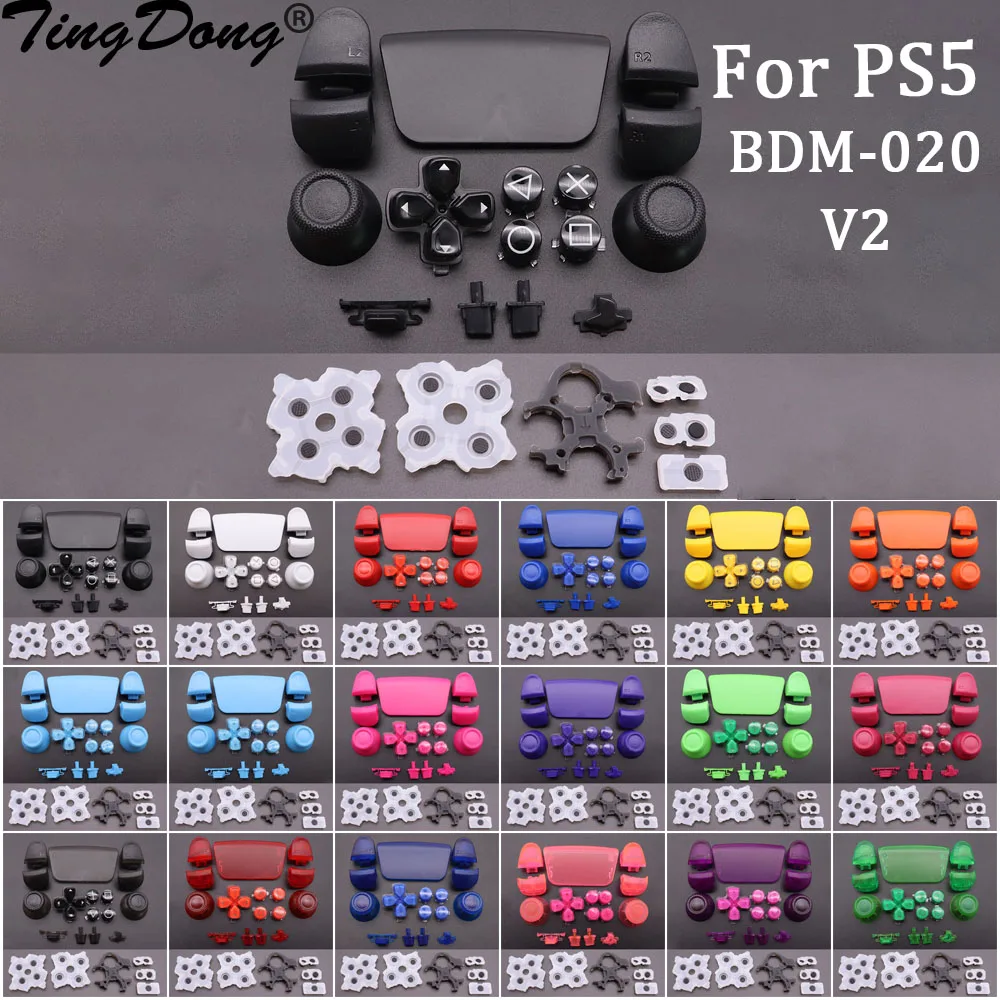 Leitfähige Taste aus Silikonkautschuk und kompletter Joysticks Dpad R1 L1 R2 L2 Richtungstaste ABXY-Tasten für PS5 V2 BDM-020 Controller Image