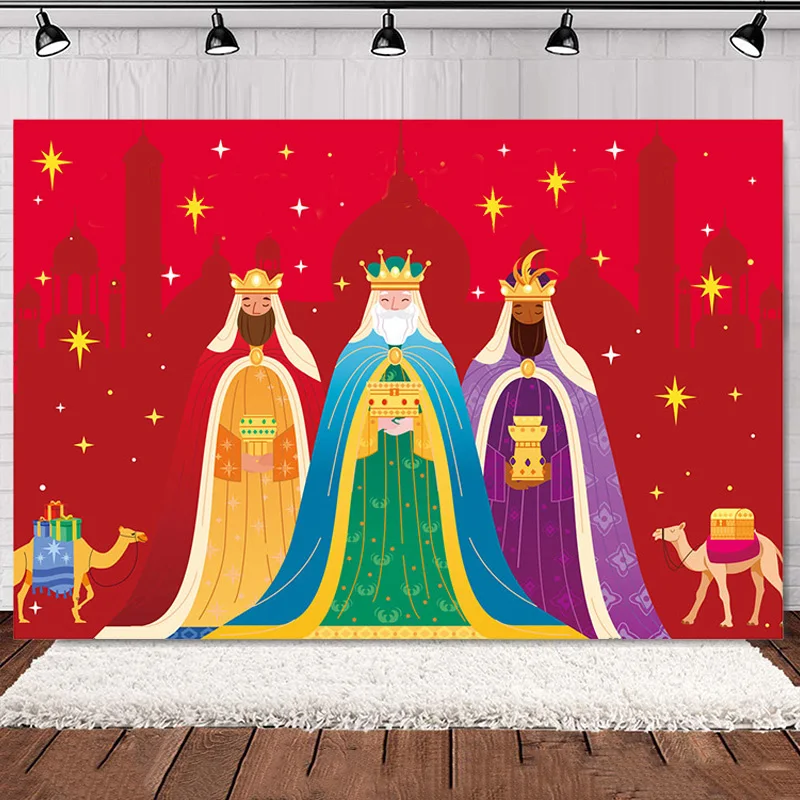 150x90cm drei König Festival Banner Hintergrund Dekoration Spanisch Kindertag Party Geburtstag Fotografie Hintergrund Image