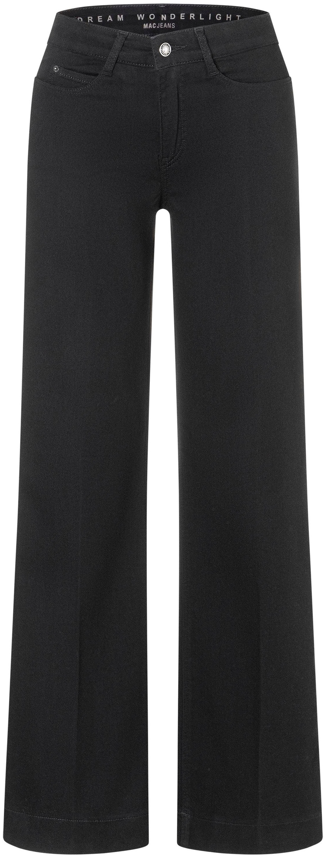 Weite Jeans MAC "DREAM WIDE", Damen, Gr. 34, Länge 30, schwarz, schwarz, Denim/Jeans, Obermaterial: 75% Baumwolle, 12% Modal, 9% Polyester, 4% Elasthan, figurumspielend knöchellang, Jeans, mit weitem Bein-Stretch