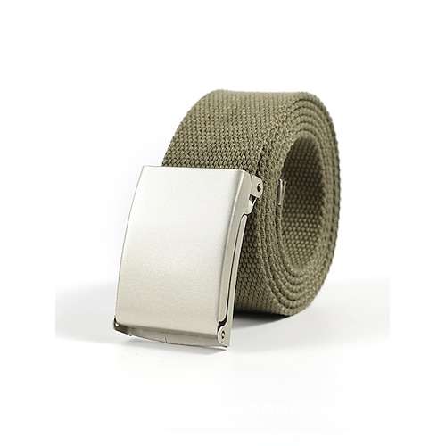 Herren-Canvas-Gürtel, mehrfarbiges Material mit eleganter silberner Schnalle, perfekt für den St. Patrick's Day, Karneval und den Alltag, verstellbar und stilvoll Image