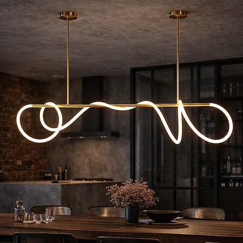 120 cm Single Design Kronleuchter Metall Kieselgel Künsterlischer Stil Moderner Stil Stilvoll Lackierte Oberflächen LED 110-120V 220-240V Image