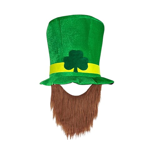 Herren-Koboldhut zum St. Patrick's Day – grünes Kleeblatt-Design mit gestreiften Beinen, festliches und lustiges Accessoire für Feierlichkeiten Image