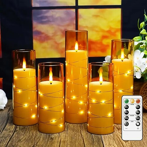 Kerze Kabellos Weihnachten Einfach Modern AA-Batterienbetrieben 5 Stück Image