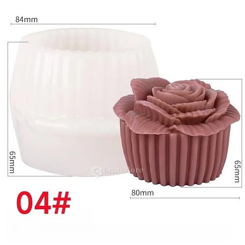 3D-Rosenkerzen-Silikonform – Rosenstraußkerzenform – Duftkerzenform – Blumen-Betonform – DIY-Diffusor-Steinform – Rosenkuchen-Dekorform Image